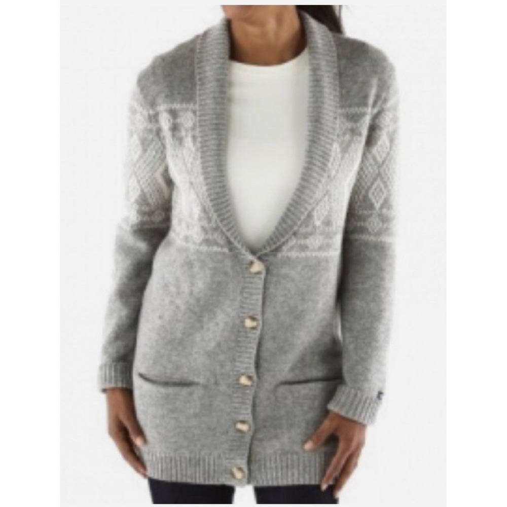 The North Face Cardigan Sweater Fair Isle Shawl Collar Womens Size Large
